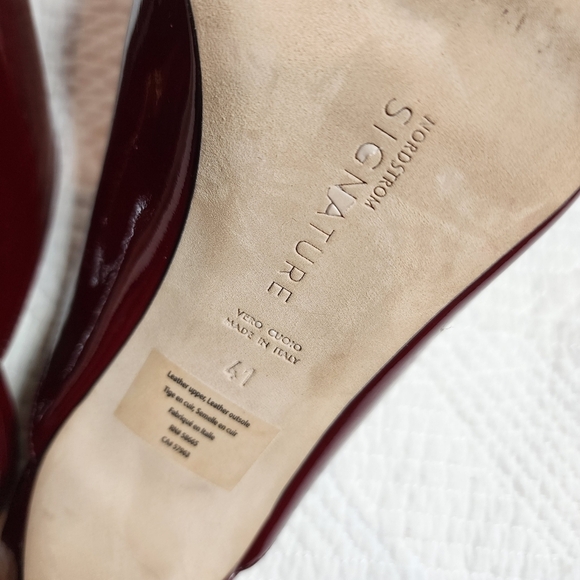 Nordstrom Red Patent Leather Pointed Toe Slide On 3" Heels Shoes Size EU 41 - Picture 4 of 17